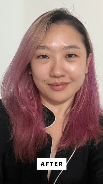 Han after applying the Peptide132 Hair Care Set